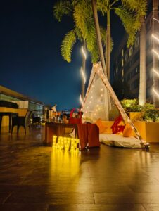 Garden Candle Light Dinner Setup